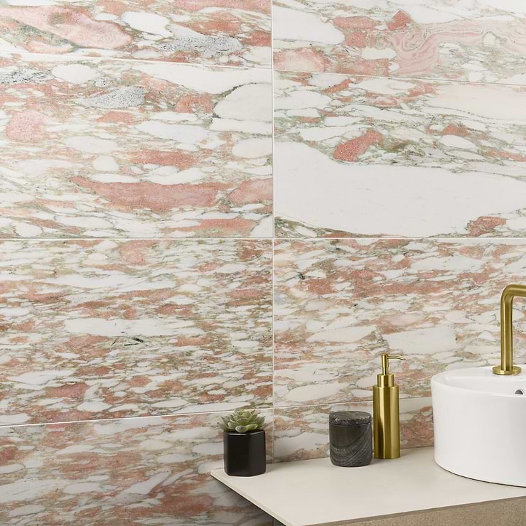 Rosa Norvegia 12x24 Polished Marble Tile