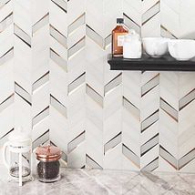 Kasol Golden 2x4 Marble and Mirrored Glass Polished Mosaic Tile