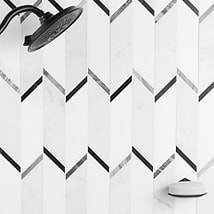 Fitz Blanco Grigio White Polished Marble Mosaic Tile