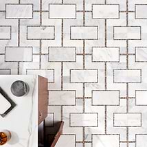 Cul De Sac Athens Gray & Asian Statuary Marble Mosaic Tile