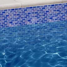 Watercolors Iridescent Sea Blue 1X2 Brick Glass  Mosaic