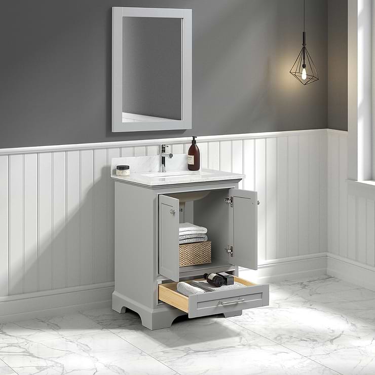 Glendale 24'' Gray Vanity And Marble Counter