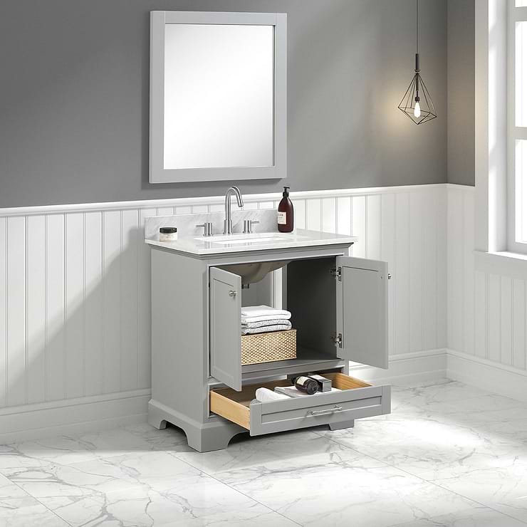Glendale 30'' Gray Vanity And Marble Counter