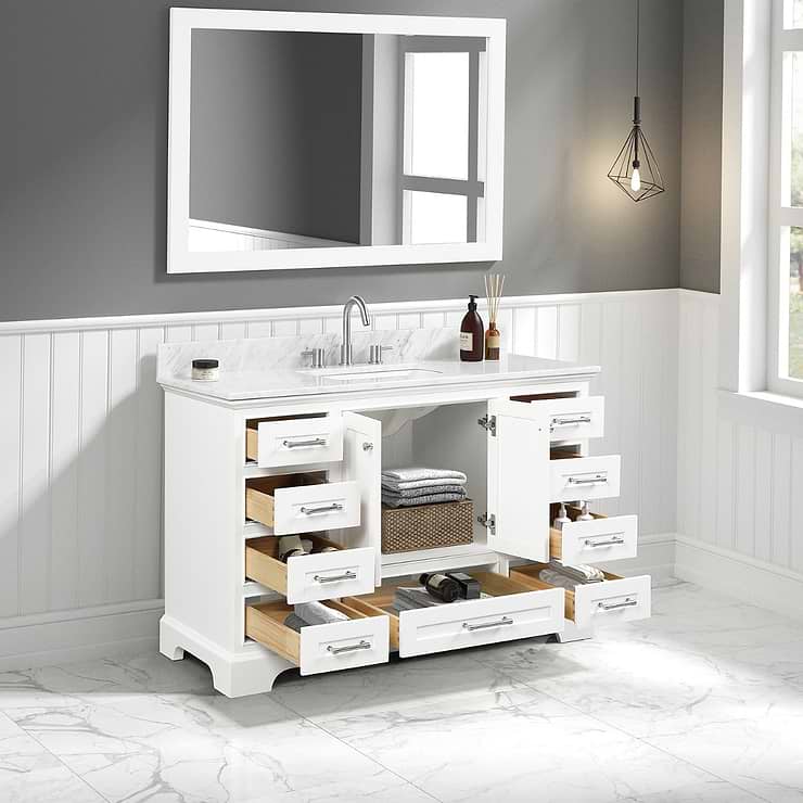 Glendale 48'' White Vanity And Marble Counter