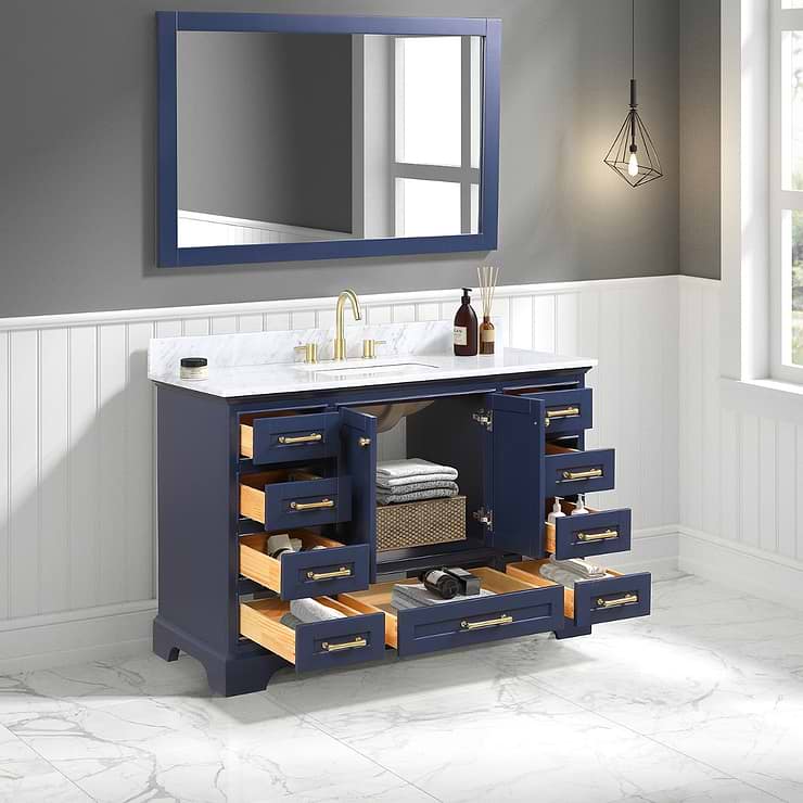 Glendale 48'' Blue Vanity And Marble Counter