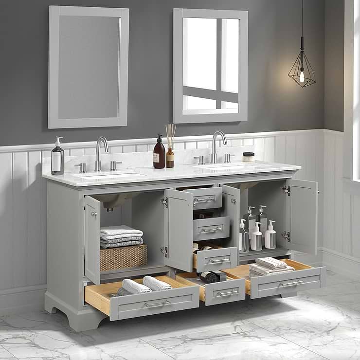 Glendale 60'' Gray Vanity And Marble Counter