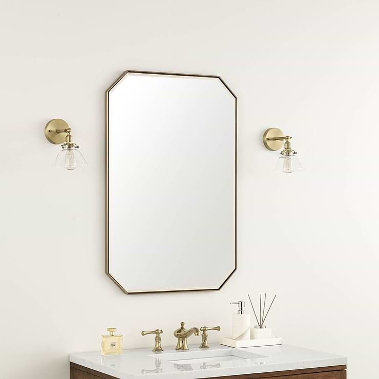 James Martin Vanities Rohe Champagne Brass 24x36" Octagonal Mirror