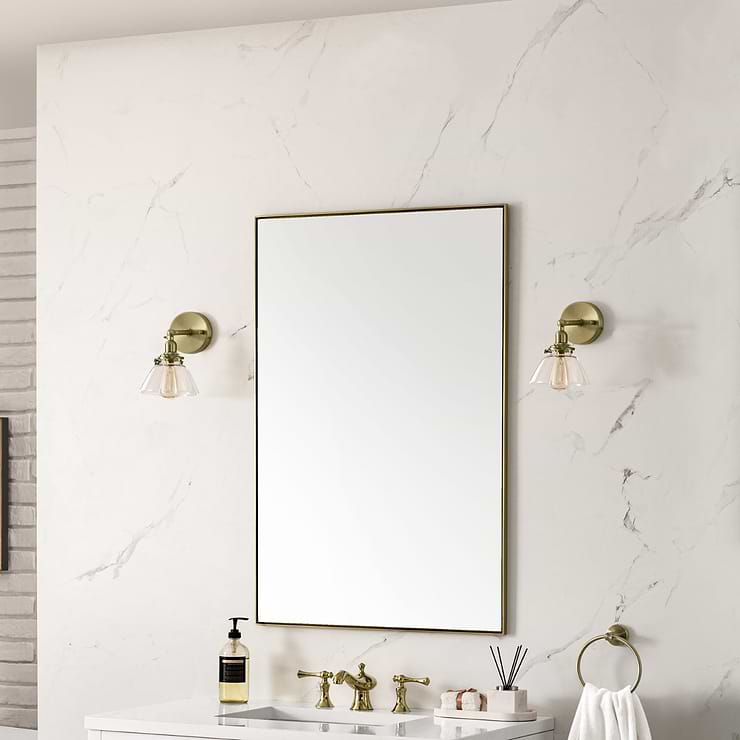 James Martin Vanities Rohe Champagne Brass 26x40" Rectangle Mirror
