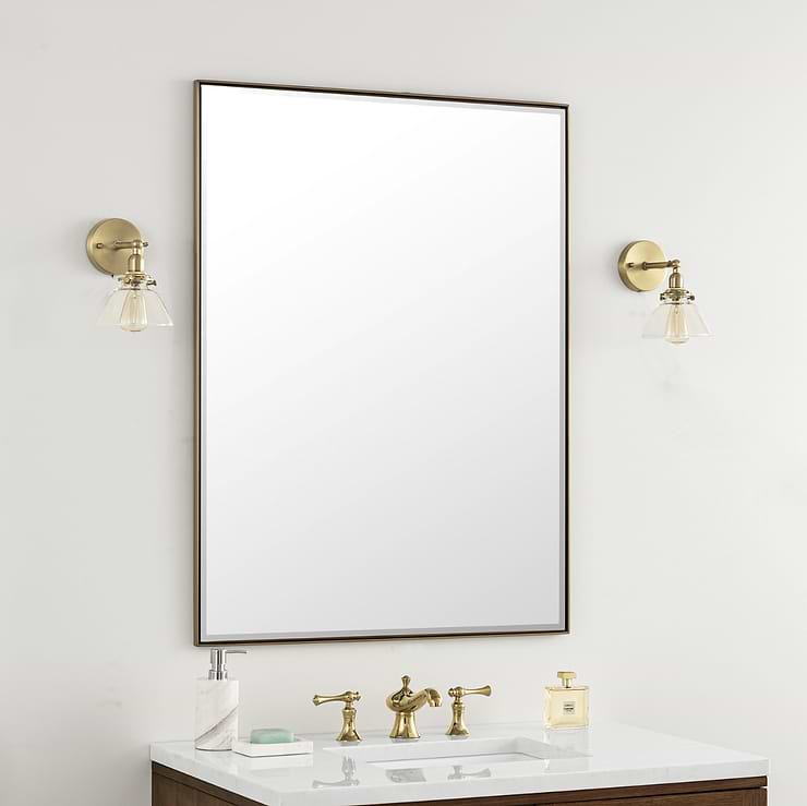 James Martin Vanities Rohe Champagne Brass 30x40" Rectangle Mirror