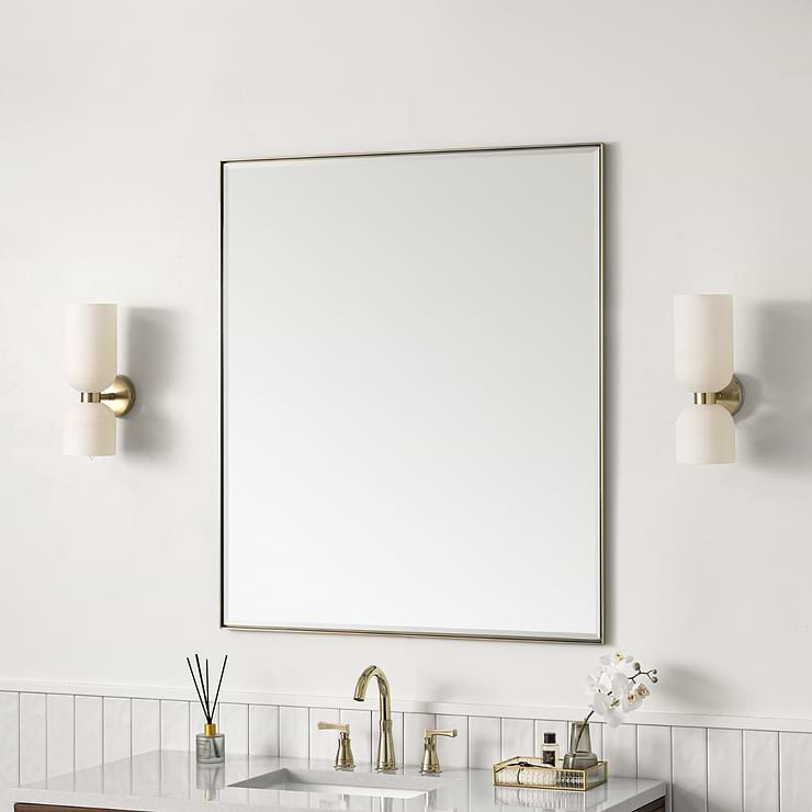 James Martin Vanities Rohe Champagne Brass 36x42" Rectangle Mirror