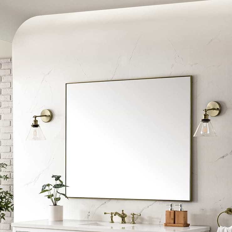 James Martin Vanities Rohe Champagne Brass 48x40" Rectangle Mirror