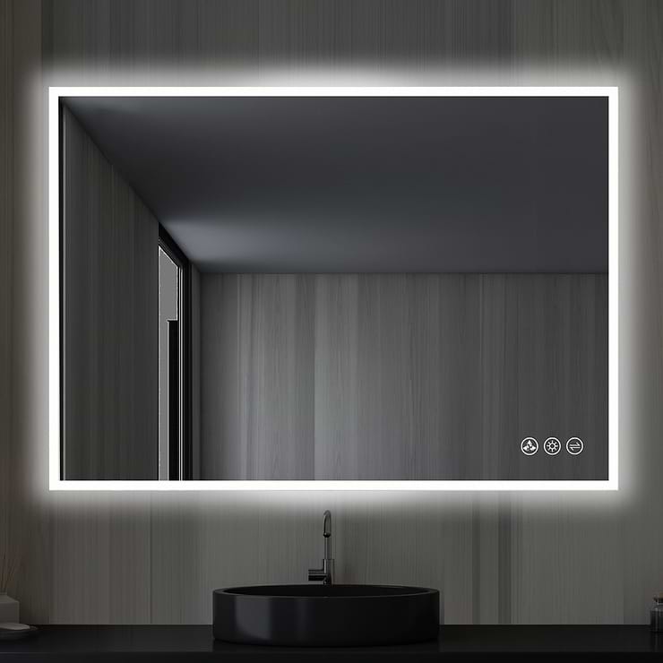 Rige 48x30" Rectangle LED Mirror