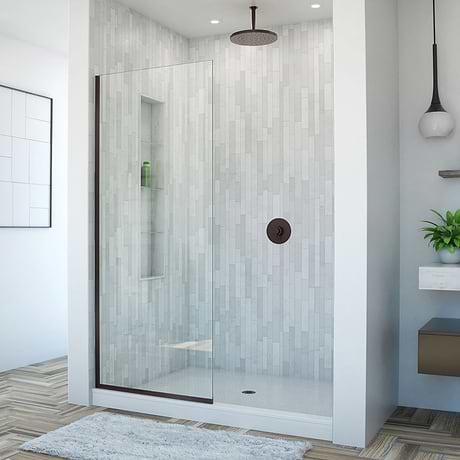 DreamLine Linea 30x72" Reversible Shower Screen with Clear Glass in  Oil Rubbed Bronze