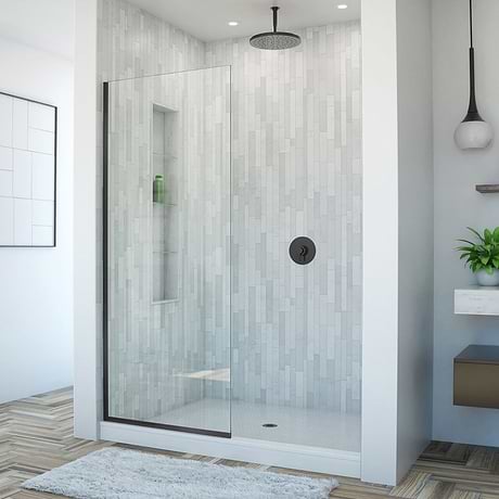 DreamLine Linea 30x72" Reversible Shower Screen with Clear Glass in  Satin Black