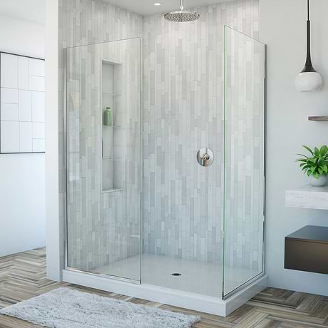 DreamLine Linea 34x34x72" Reversible Double Separate Screen Enclosure with Clear Glass in Chrome