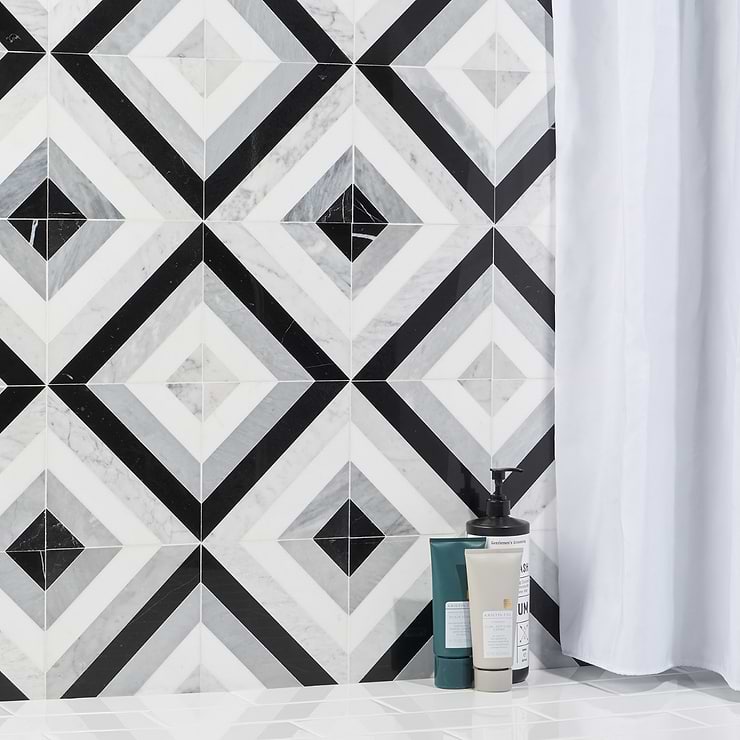 Bowery Allascala 8x8 Polished Marble Mosaic Tile