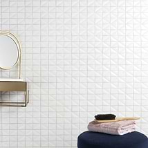 Ohana Prelude Satin 1x2" White Polished Glass Mosaic Tile