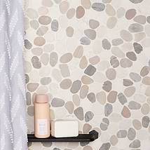 Nature Round Lombok Beige Pebble Honed Mosaic Tile