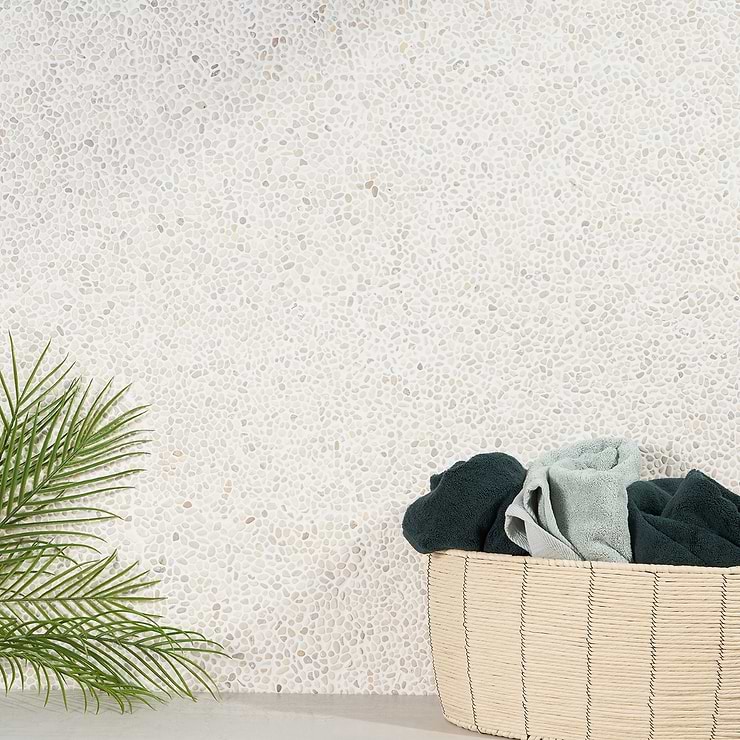 Nature Micro Lovina White Pebble Honed Mosaic Tile