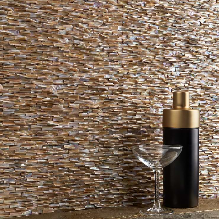 South Seas Pearl 3D Brick Pattern Polished Mosaic Tile