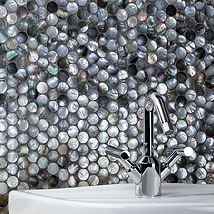 Deep Sea Black Pearl Penny Round Polished Mosaic Tile