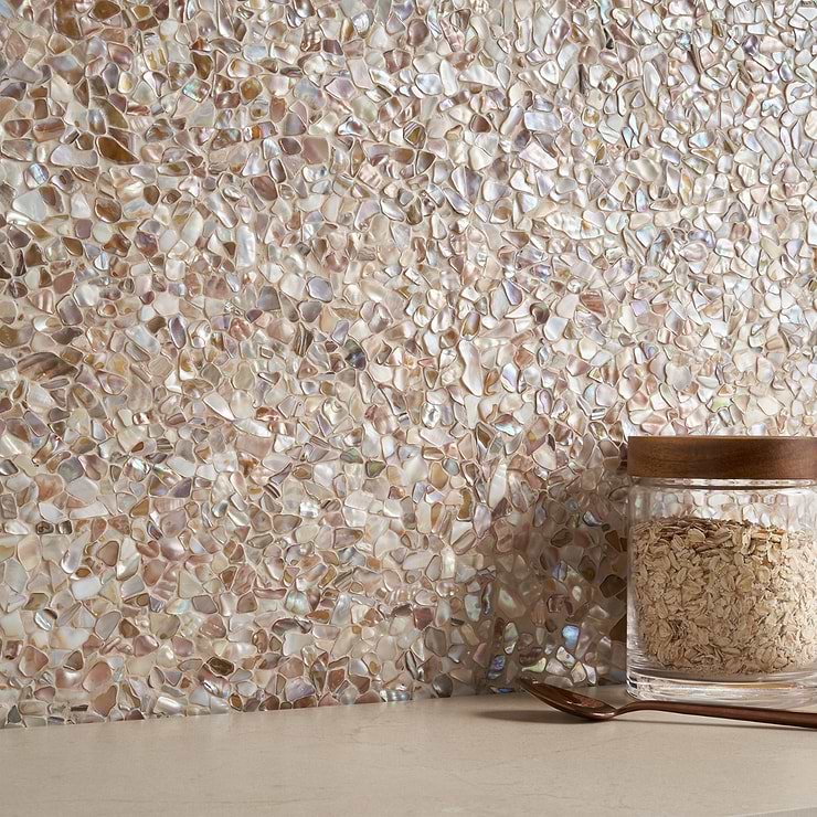 South Seas Pearl Pebbles Mosaic Polished Tile