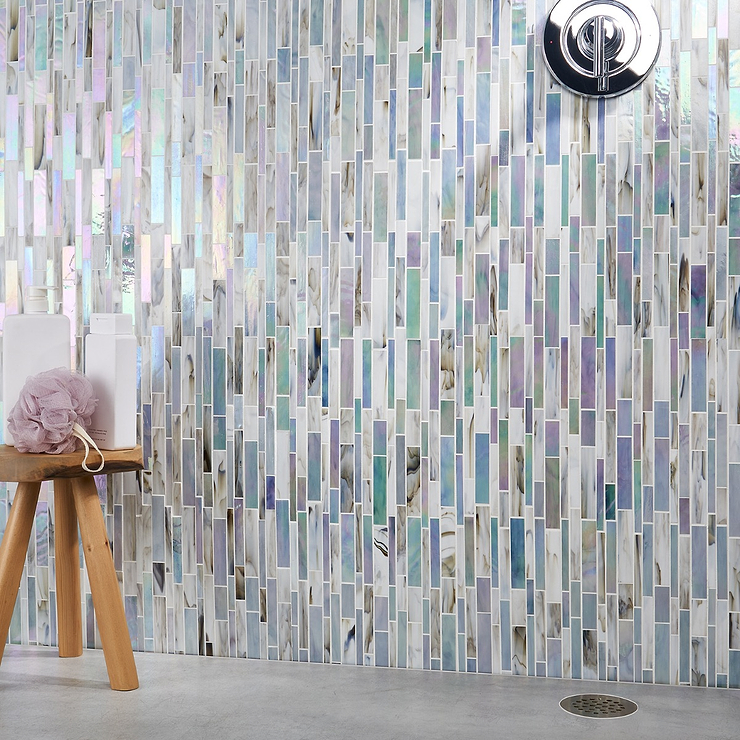 Matchstix Kismet Multicolor Glass Polished Mosaic Tile