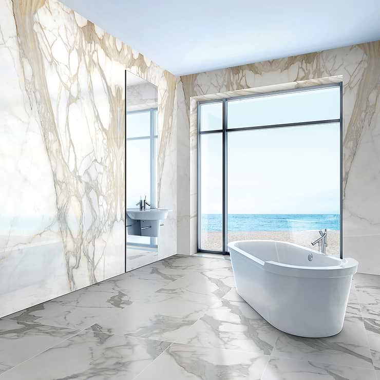 Marble Look Porcelain Tile for Backsplash