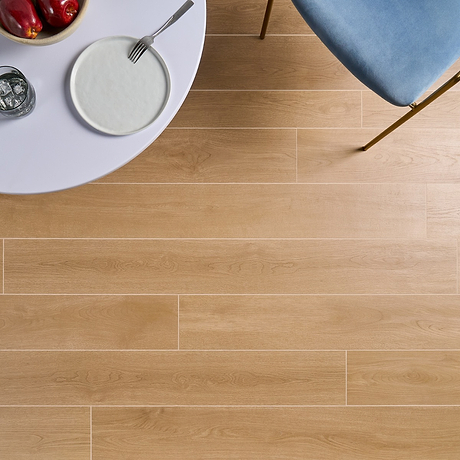 Oaktree Elegant Pale Brown 7x60 XL Wood Look Matte Porcelain Tile