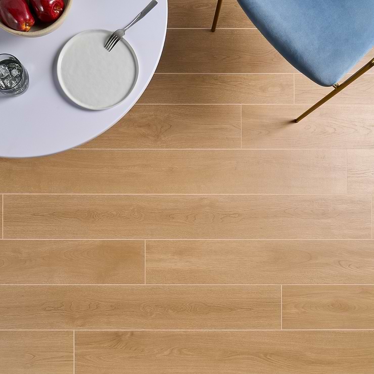 Oaktree Elegant Pale Brown 7x60 XL Wood Look Matte Porcelain Tile