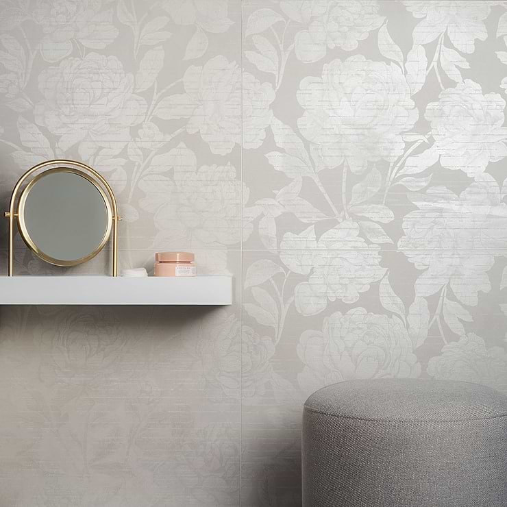 Monet Romance 24x48 Artisan Decor Gray Matte Porcelain Tile