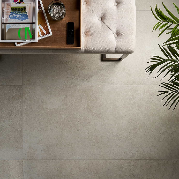 Saint Remy Avorio White 24x48 Limestone Look Semi-Polished Porcelain Tile