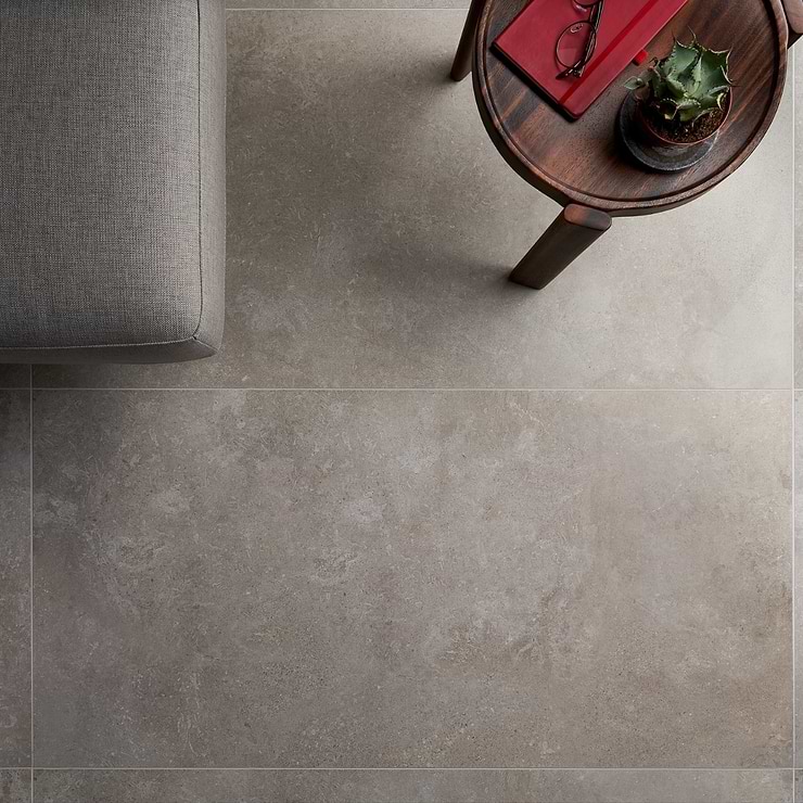 Saint Remy Grigio Gray 24x48 Limestone Look Semi-Polished Porcelain Tile