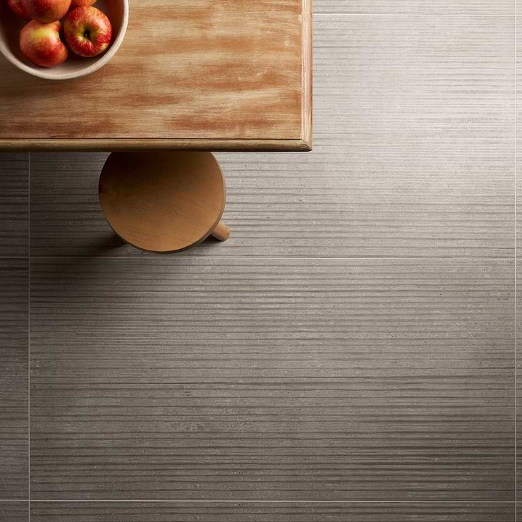 Saint Remy Deco Grigio Gray 24x48 Limestone Look Semi-Polished Porcelain Tile