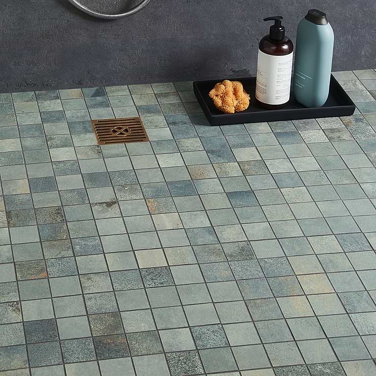 Angela Harris Flatiron Aquamarine 2x2 Porcelain Matte Mosaic