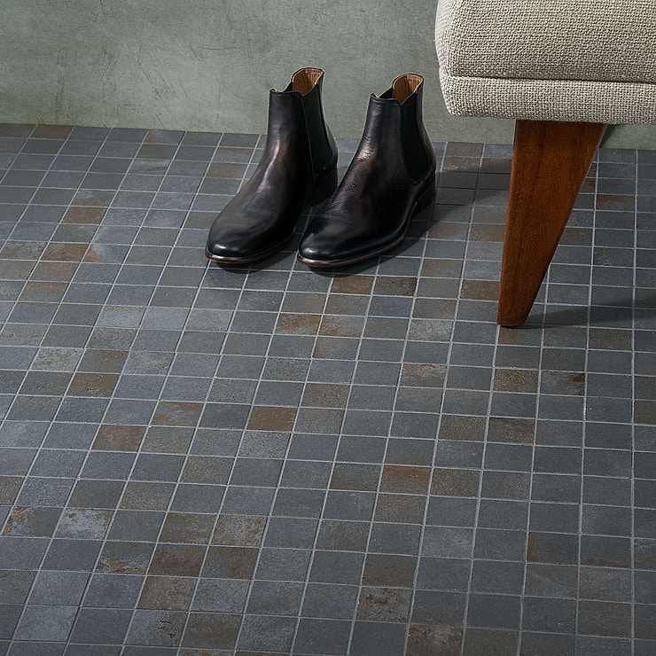 Angela Harris Flatiron Black 2x2 Matte Porcelain Mosaic
