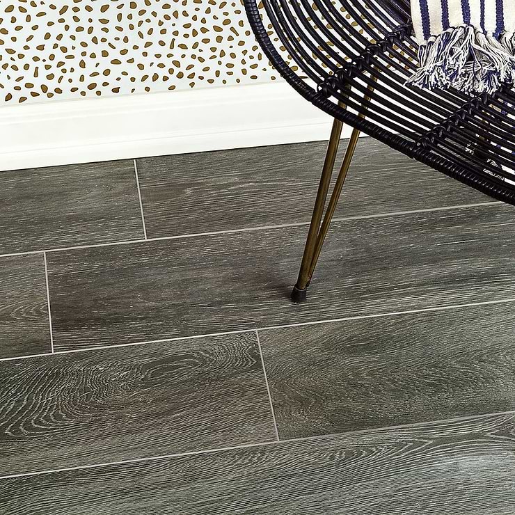 Montana Anthracite 8x45 Natural Wood Look Porcelain Tile
