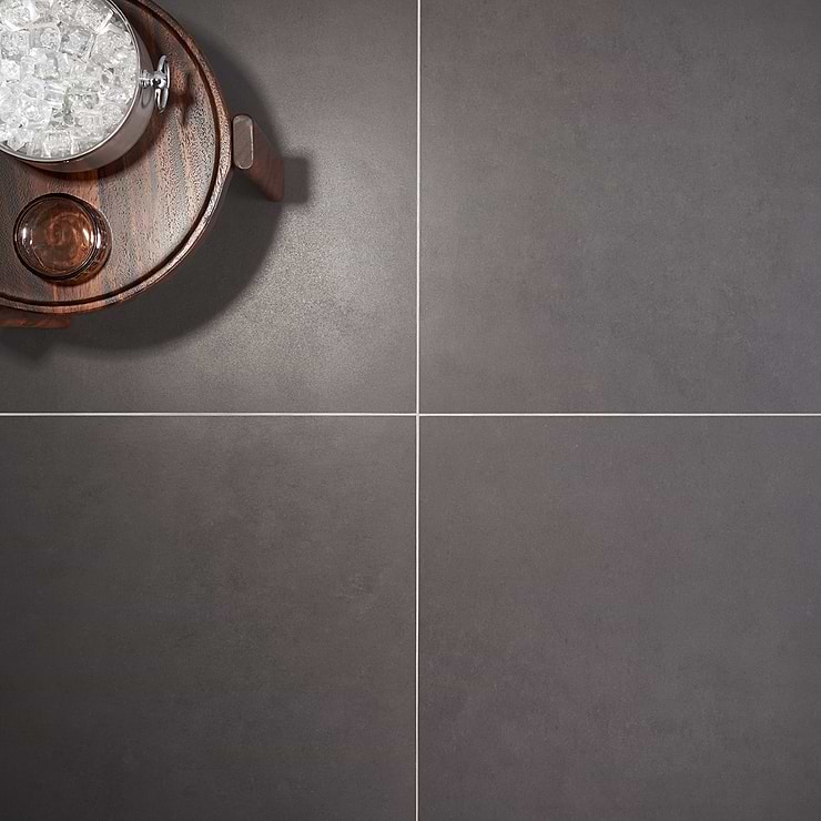 NewTech Antracite Gray 24x24 Double Loaded Matte Porcelain Tile