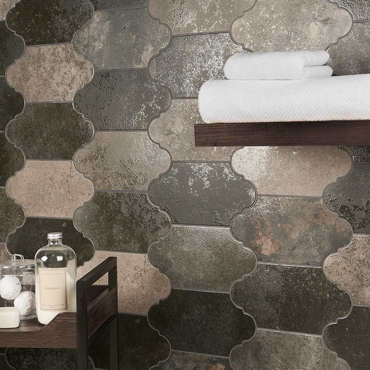 Adorno Arabesque Magma Mixed Gray 6x10 Semi-Polished Porcelain Tile