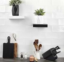 Aruba White 5x10 Polished Ceramic Subway Wall Tile