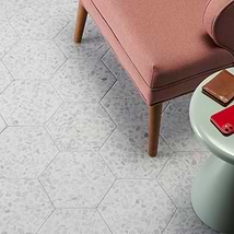 Terrazzo Hex Gray 9" Terrazzo Look Matte Porcelain Tile