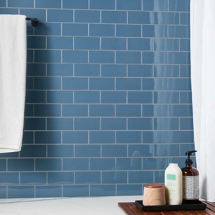 Park Hill Blue 3x6 Polished Porcelain Tile