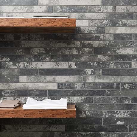 English Brick Dark Gray 2x18 Matte Porcelain Tile