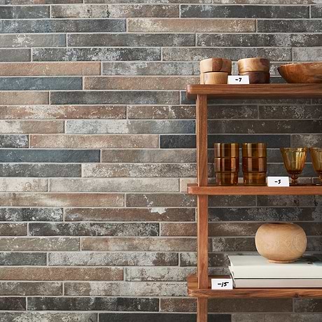English Brick Industrial Red Mix 2x18 Matte Porcelain Tile