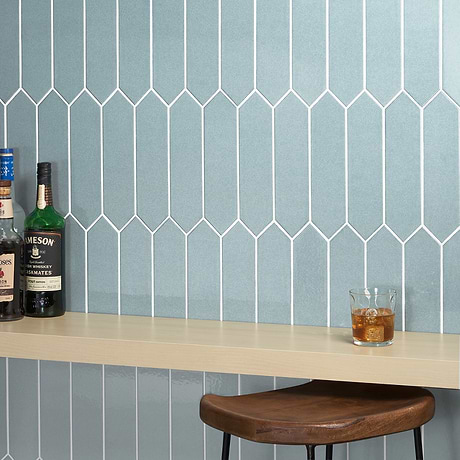 Tehama Blue 3x12 Picket Crackled Ceramic Tile