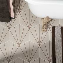 Pergola Beams Taupe 12.5" Hexagon Matte Porcelain Tile