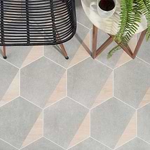 Pergola Wood Gray 12.5" Hexagon Matte Porcelain Tile