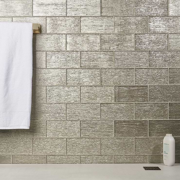 Veda Gold 4x9 Polished Glass Tile
