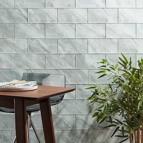 Gem Moonstone Silver 4x9 Polished Glass Tile