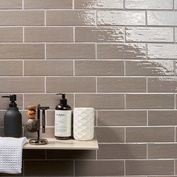 Kiln Dark Gray 3x9 Polished Porcelain Subway Tile